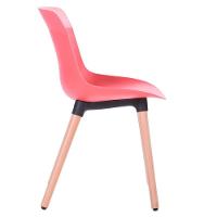 Cadeira Eames Saarinen Joly Anm6708f Anima Office Polipropileno Coral Base Em Madeira Fixa - 2