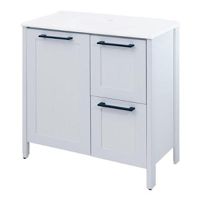 Gabinete Banheiro Com Lavatorio 1 Pt 2 Gv 79 Cm Bn01 Cinza Dtall Cinza