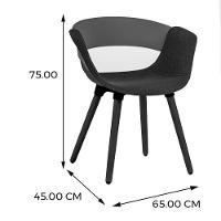 Kit 2 Cadeiras Turim Nicole Anm6707f Anima Office Em Polipropileno Branco Revestida Pu Cinza Base Madeira - 3