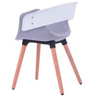 Kit 2 Cadeiras Turim Nicole Anm6707f Anima Office Em Polipropileno Branco Revestida Pu Cinza Base Madeira - 5