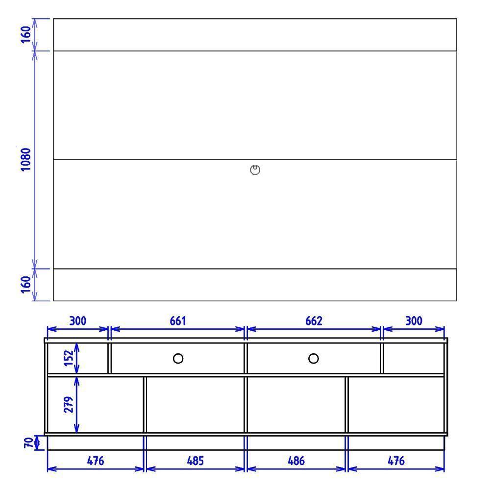 Rack Santorini E Painel Nilo Tv 75 Pol 200 Cm Off White Matte Freijo Colibri - 2