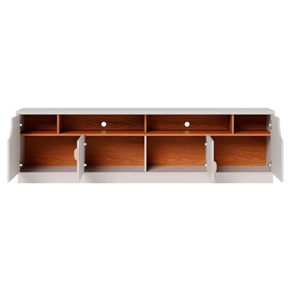 Rack Santorini E Painel Nilo Tv 75 Pol 200 Cm Off White Matte Freijo Colibri - 5
