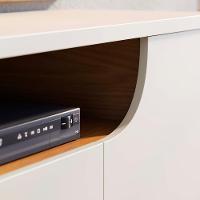 Rack Santorini E Painel Nilo Tv 75 Pol 200 Cm Off White Matte Freijo Colibri - 6