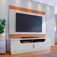 Rack Santorini E Painel Nilo Tv 75 Pol 200 Cm Off White Matte Freijo Colibri - 7