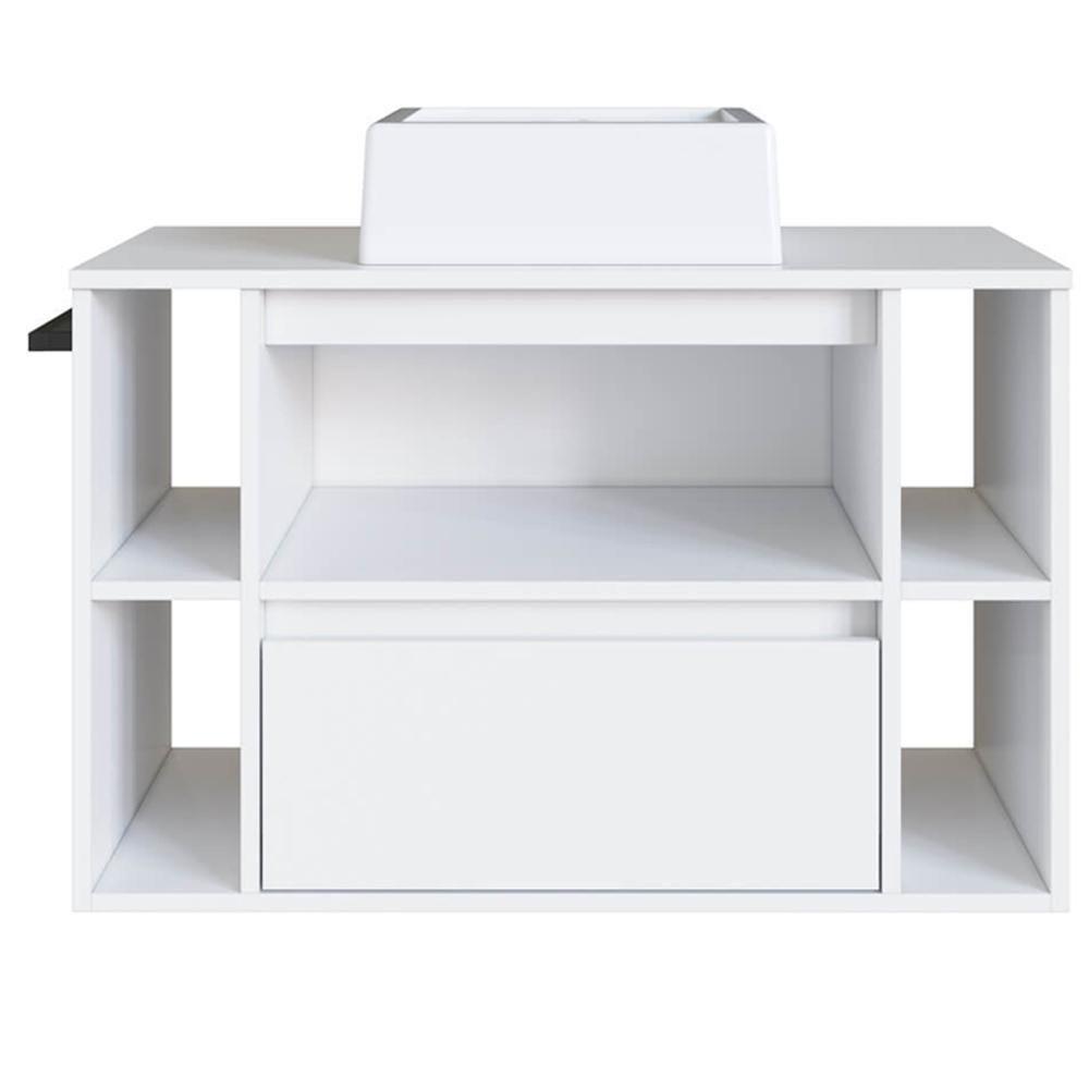 Gabinete Para Banheiro Com Cuba 01 Gav 80cm Branco Proddy - 5