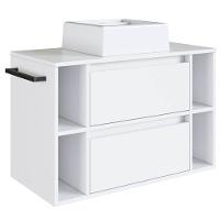 Gabinete Para Banheiro Com Cuba 01 Gav 80cm Branco Proddy - 1