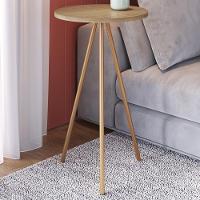 Mesa Lateral Para Sala De Estar 54x35 Cm 27943 Hanover Dourado Artesano - 2