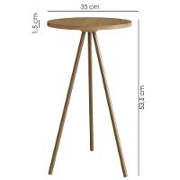 Mesa Lateral Para Sala De Estar 54x35 Cm 27943 Hanover Dourado Artesano - 3