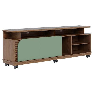 Rack Bancada Tv 75 Pol 180 Cm Jurere Amendoa Hortela Colibri