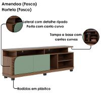 Rack Bancada Tv 75 Pol 180 Cm Jurere Amendoa Hortela Colibri - 5