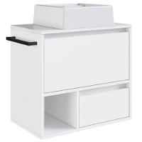 Gabinete De Banheiro Com Cuba 01 Porta 60cm Branco Proddy - 1