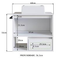 Gabinete De Banheiro Com Cuba 01 Porta 60cm Branco Proddy - 3