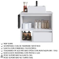 Gabinete De Banheiro Com Cuba 01 Porta 60cm Branco Proddy