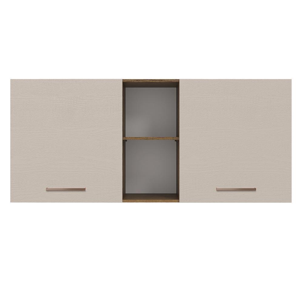 Armário Aéreo 150 Cm 2 Portas E 2 Nichos Rustic/crema Agata Madesa Rustic/crema - 6