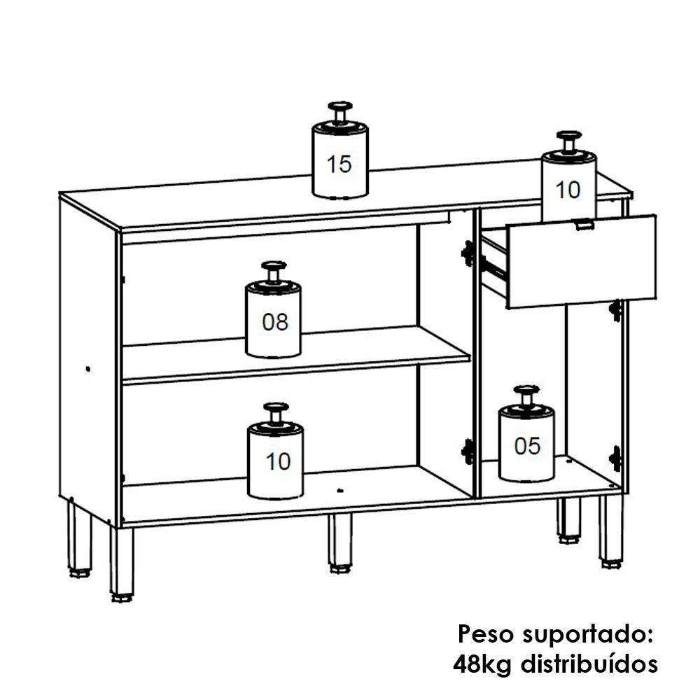 Balcao Com Tampo 120 Cm Mdf Vert Plus Freijo Soft Ktp - 4