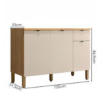 Balcao Com Tampo 120 Cm Mdf Vert Plus Freijo Soft Ktp - 3