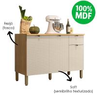 Balcao Com Tampo 120 Cm Mdf Vert Plus Freijo Soft Ktp - 5