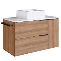 Gabinete Para Banheiro Com Cuba 01 Gav 80cm Mel Branco Proddy Mel - 1