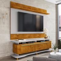 Painel Icarai E Rack Guarapari Tv 75 Pol 180 Cm Naturalle Off White Bechara - 2