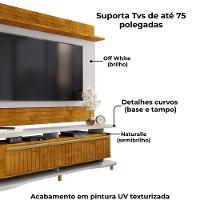 Painel Icarai E Rack Guarapari Tv 75 Pol 180 Cm Naturalle Off White Bechara - 7