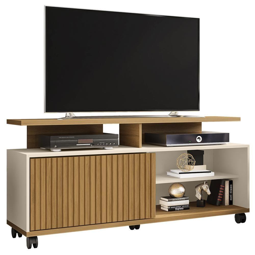 Rack Bancada Tv 52 Pol 136 Cm Topazio Off White Cinamomo Bechara - 1
