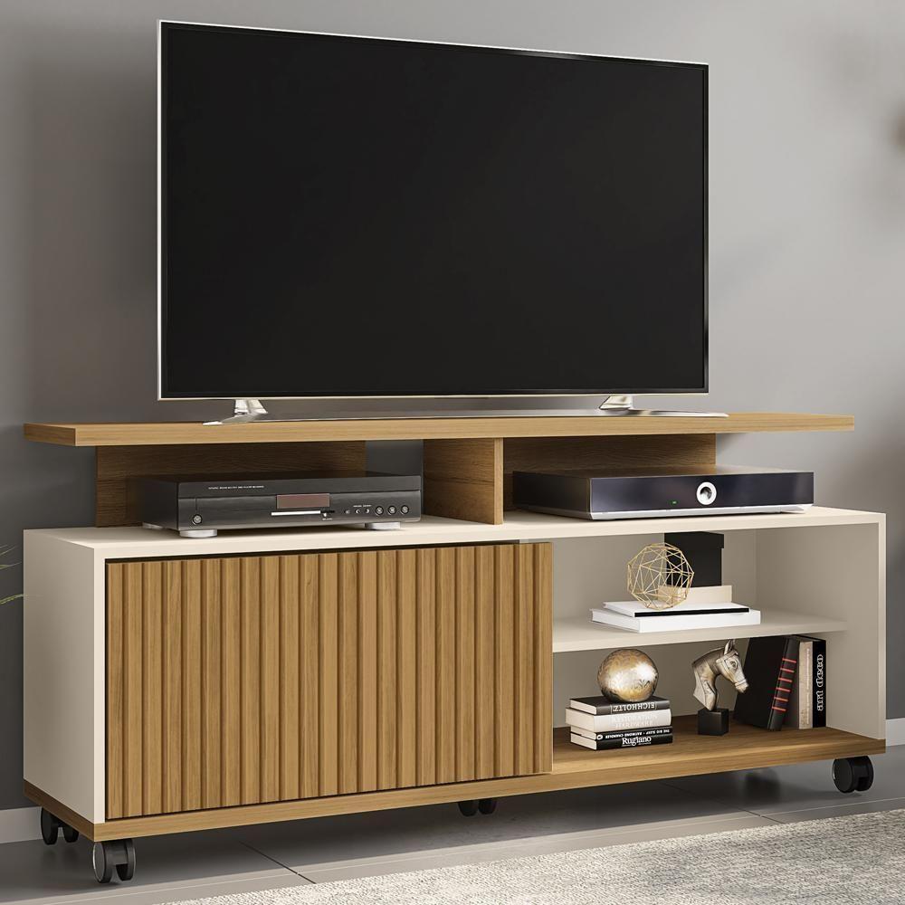 Rack Bancada Tv 52 Pol 136 Cm Topazio Off White Cinamomo Bechara - 2