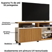 Rack Bancada Tv 52 Pol 136 Cm Topazio Off White Cinamomo Bechara - 5