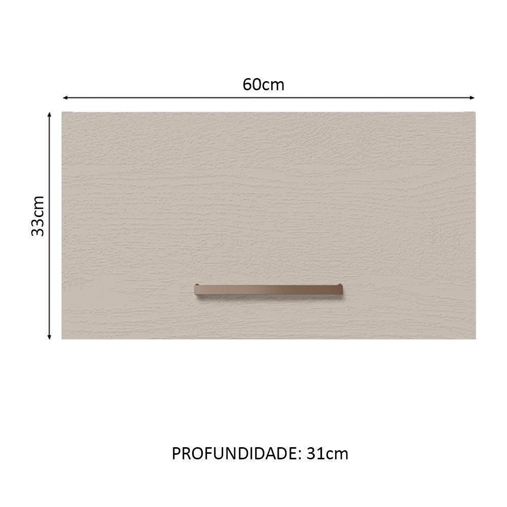 Armário Aéreo 60 Cm 1 Porta Basculante Branco/crema Agata Madesa Branco/crema - 9