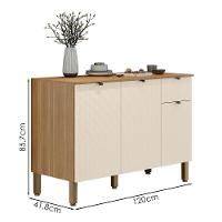 Balcao Cozinha 120 Cm Mdf Vert Plus Freijo Soft Ktp - 3