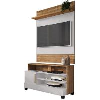 Painel Guaratuba E Rack Pipa Tv 48 Pol 108 Cm Cinamomo Off White Bechara - 1