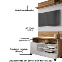 Painel Guaratuba E Rack Pipa Tv 48 Pol 108 Cm Cinamomo Off White Bechara - 6