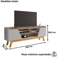 Rack Bancada Tv 65 Pol 160 Cm Turim Off White Cinamomo Bechara - 3