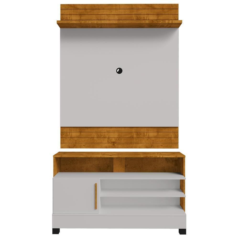 Painel Guaratuba E Rack Pipa Tv 48 Pol 108 Cm Naturalle Off White Bechara - 4