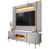 Painel Maresias E Rack Juquehy Tv 75 Pol 180 Cm Off White Cinamomo Bechara - 1