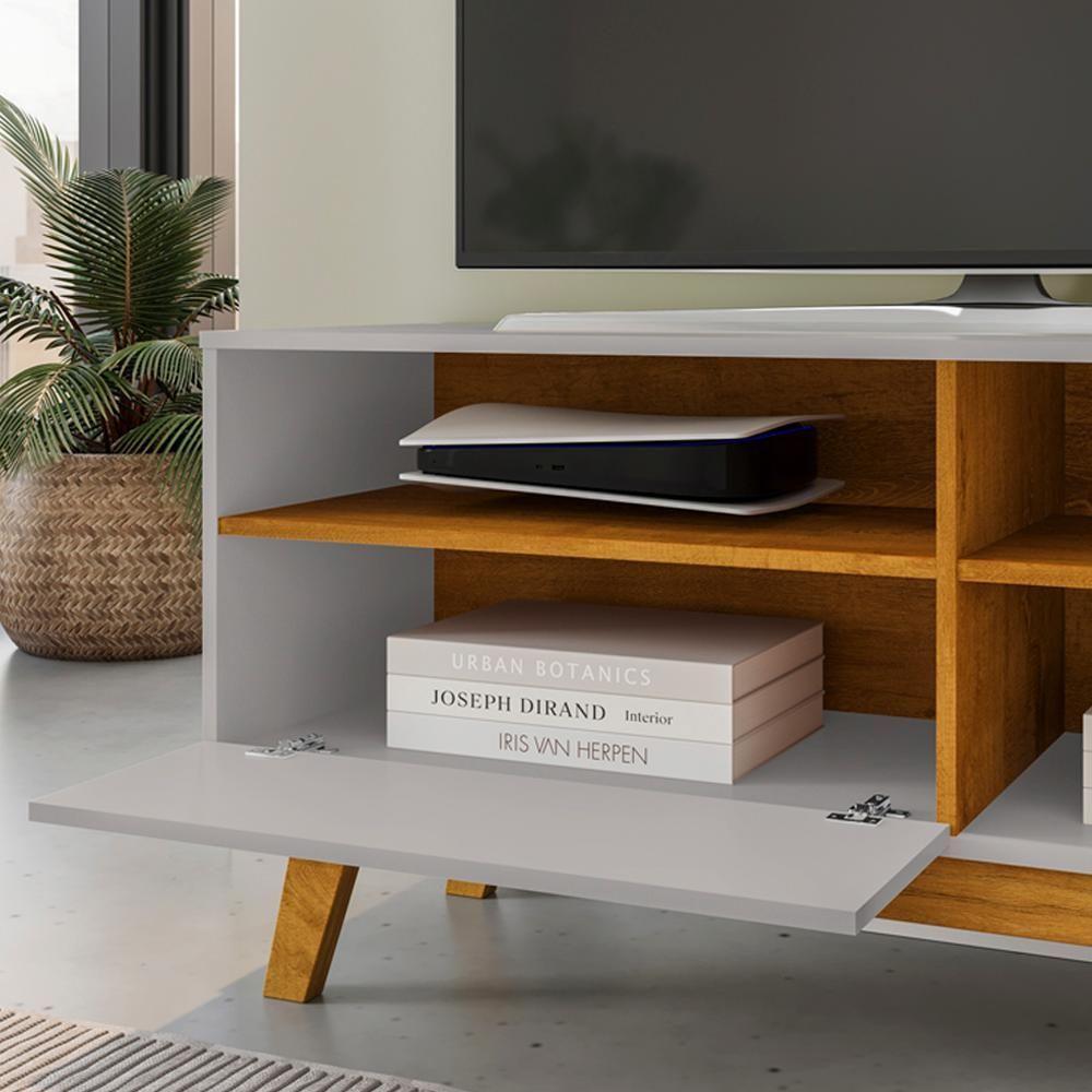 Rack Bancada Tv 55 Pol 136 Cm Paladio Off White Naturalle Bechara - 4