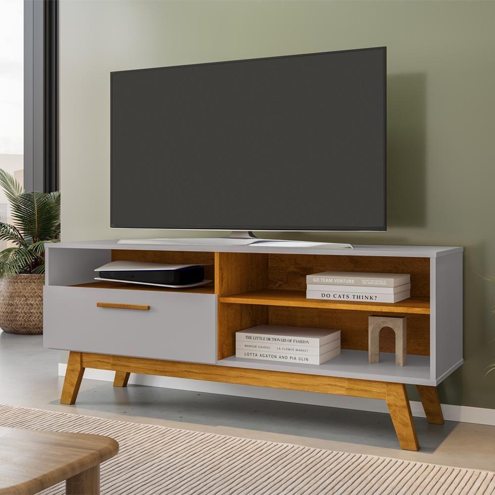 Rack Bancada Tv 55 Pol 136 Cm Paladio Off White Naturalle Bechara - 6