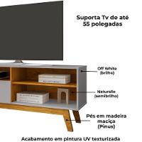 Rack Bancada Tv 55 Pol 136 Cm Paladio Off White Naturalle Bechara - 5