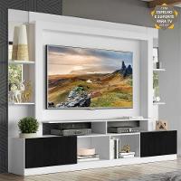 Rack com Painel Suporte Tv 65´´ com Espelho Branco/Preto - 3