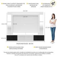 Rack com Painel Suporte Tv 65´´ com Espelho Branco/Preto - 7