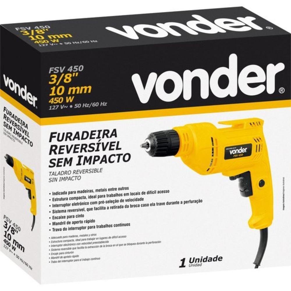 Furadeira S- Impacto 3-8 450 Watts 127 Volts Fsv450 Vonder - 1
