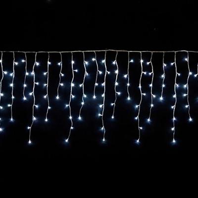 Pisca De Led Cascata 160l 4m X 70cm 8 Modos Tomada Natal Ano Novo Festas Cores Branco