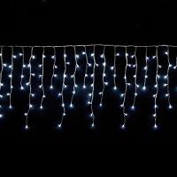 Pisca De Led Cascata 160l 4m X 70cm 8 Modos Tomada Natal Ano Novo Festas Cores Branco - 1