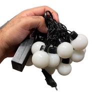 Cordão De Lâmpadas De Led Pisca Formato Bolinha 4 Metros 8 Funções Natal Tomada Vermelho - 3