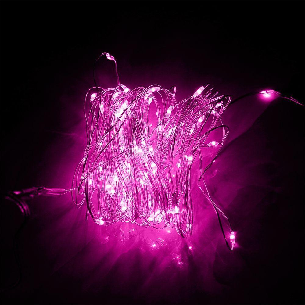 Pisca De Led Fio De Fada 20l 2 Metros A Bateria Natal Ano Novo Cores Rosa - 1