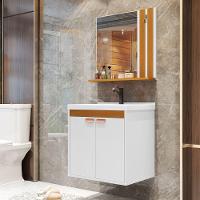 Kit Pia Gabinete Cuba Espelheira Armário Banheiro Lavabo Branco/nature - 2