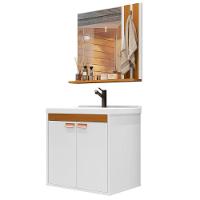 Kit Pia Gabinete Cuba Espelheira Armário Banheiro Lavabo Branco/nature - 6