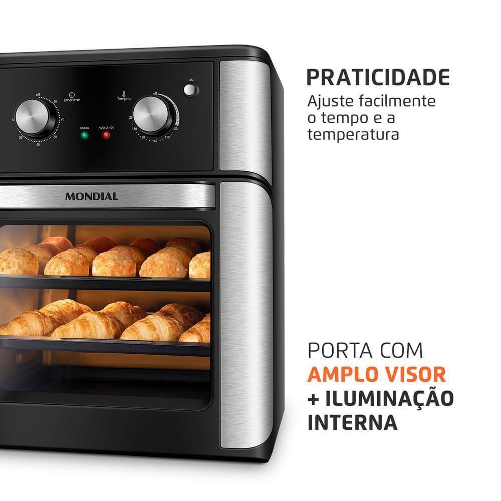 Fritadeira Air Fryer Forno Oven Mondial 2000W Preto 12L AFON-12L-AB 220V - 6