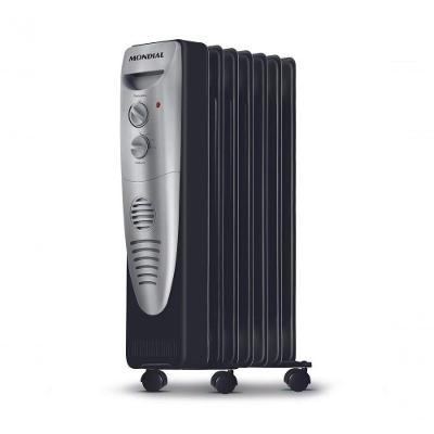 Aquecedor a Óleo A-06 Aquecimento a Óleo 1500W Desligamento Automático Preto Cinza Mondial 110V