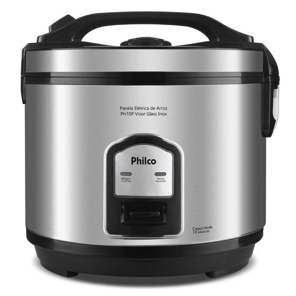 Panela De Arroz Elétrica Ph10p Com 10 Xicaras Philco Preto/inox - 220v - 1