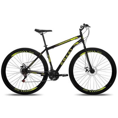 Bicicleta Nantes Colli Aro 29 Aço Carbono 21 Marchas A Disco Preto/amarelo